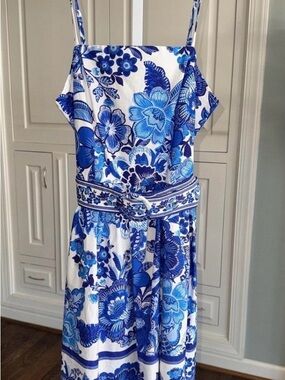 Joie White and Blue Floral Mini Sundress